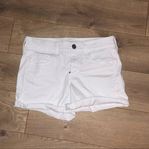 White American Eagle midi jean shorts